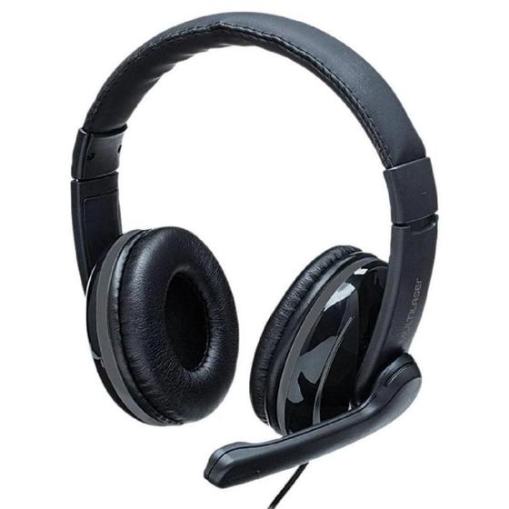 Imagem de Fone headset pro multilaser com fio p2 adapt.p3 pto. - ph316