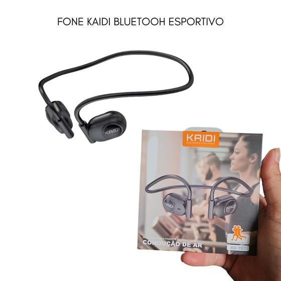 Imagem de Fone Lançamento 2025 Esportivo Kd907 Kaidi Condução de Ar Bluetooth Estéreo Sem Fio