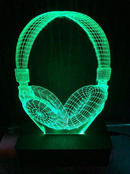 Imagem de Fone, Música, Luminária Led, 16 Cores+controle, Headset