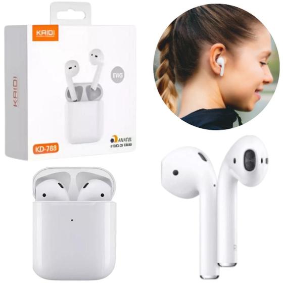 Imagem de Fone ouvido sem fio bluetoofh com carregador e estojo carregavel kaidi tws