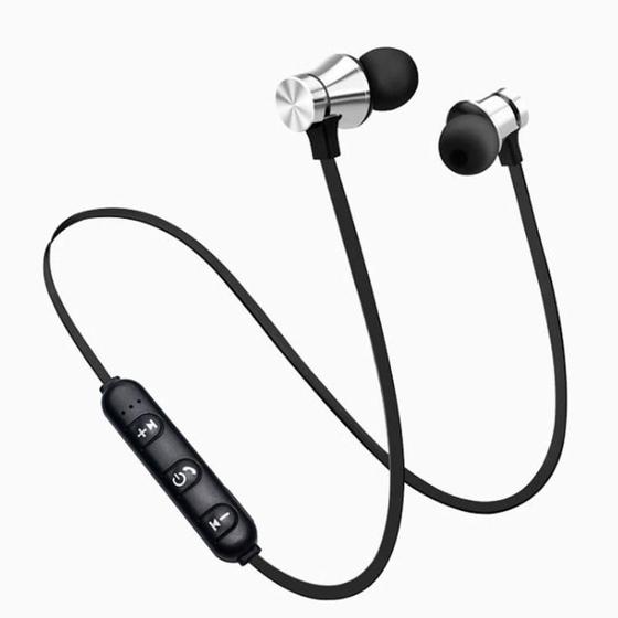 Imagem de Fone Ouvido Sem Fio Bluetooth Magnetico Esportivo Xt11 Prata