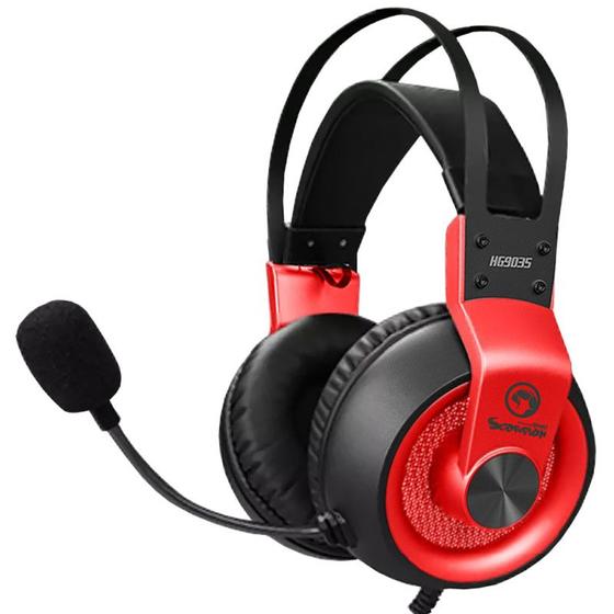 Imagem de Fone para Jogos Marvo Scorpion HG9035 - Áudio Imersivo. Microfone Integrado - Preto e Vermelho