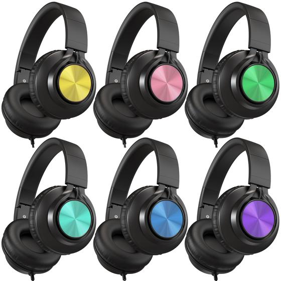 Imagem de Fones de Ouvido AILIHEN A8 para Crianças com Microfone - Conector 3,5mm - Pacote com 6