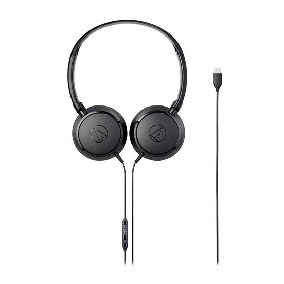 Imagem de Fones de Ouvido Audio-Technica ATH-S120C-BK com Fio USB-C - Pretos