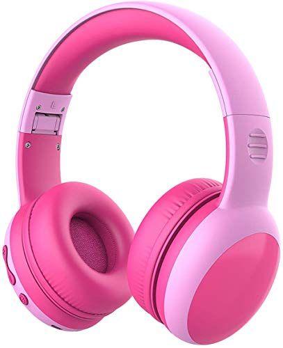 Imagem de Fones de ouvido Bluetooth para crianças, limite de volume de 85dB, rosa