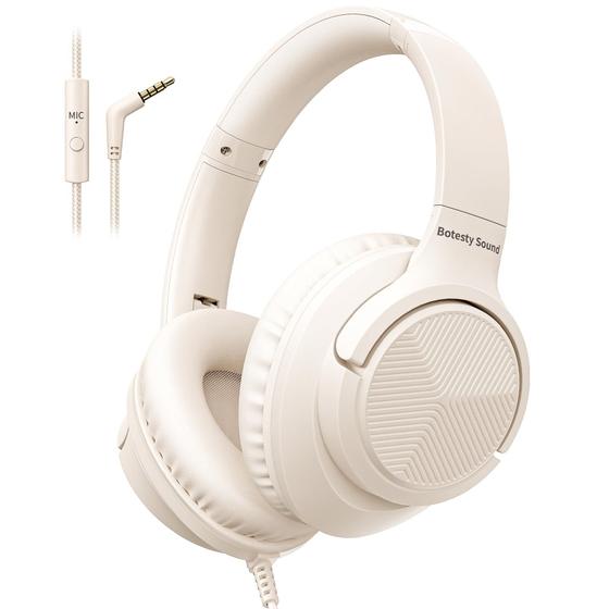 Imagem de Fones de ouvido Botesty Sound Wired com microfone Over Ear Beige