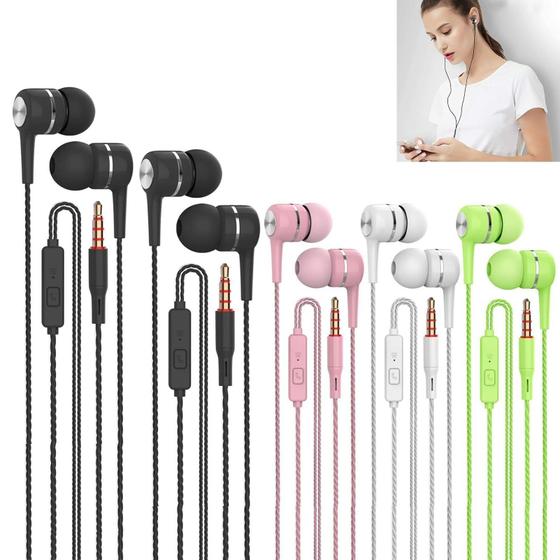 Imagem de Fones de Ouvido com Fio Aesnoun - Pacote com 5 Microfones e Conector de 3,5mm
