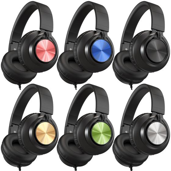 Imagem de Fones de Ouvido com Fio AILIHEN A8 com Microfone - Pacote com 6 Unidades para Crianças
