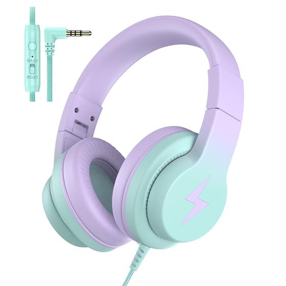 Imagem de Fones de Ouvido com Fio Candy Bila Kids - com Microfone - 85/94dB - Roxo
