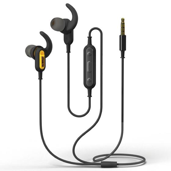 Imagem de Fones de Ouvido com Fio DEWALT Jobsite - Resistentes à Água com Microfone