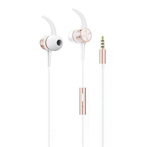 Imagem de Fones de Ouvido com Fio e Microfone Rose Gold 1,2m GeoNav