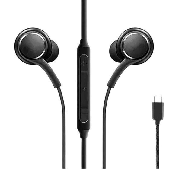 Fones de Ouvido com Fio Premium, (USB-C), À Prova de Suor, Microfone Embutido, Compatível com Samsung, entre outros - PONTO DO NERD Imagem de Fones de Ouvido com Fio Premium, (USB-C), À Prova de Suor, Microfone Embutido, Compatível com Samsung, entre outros