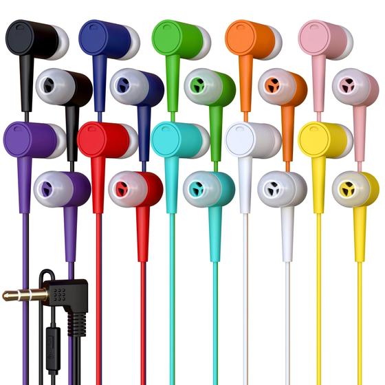 Imagem de Fones de Ouvido com Fio Redskypower (Pacote com 10) - com Microfone