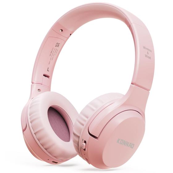 Imagem de Fones de ouvido KONNAO Kids Wireless 60H com limitador de volume MIC rosa