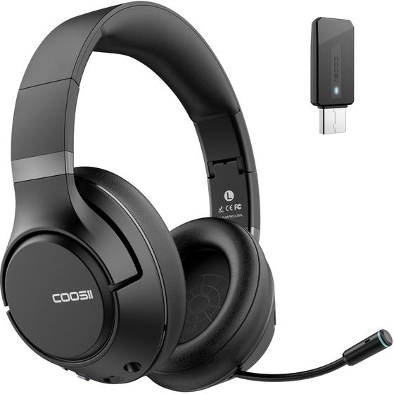 Imagem de Fones de Ouvido Sem Fio COOSII H300 Bluetooth com Microfone - Preto