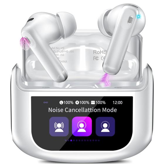 Imagem de Fones de Ouvido Sem Fio Thunelec com Bluetooth 5.4 e ANC - Branco