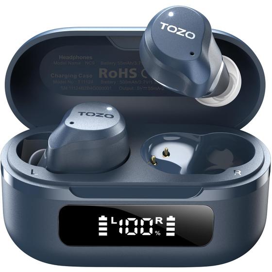 Imagem de Fones de Ouvido Sem Fio TOZO - Hybrid Active Noise Cancelling com 59H de Reprodução