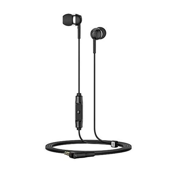 Imagem de Fones de ouvido Sennheiser CX 80S In-ear com controle remoto de um botão preto