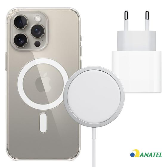 Fonte 20W Turbo + Capa + Carregador Magsafe Compatível iPhone 15 Menor preço em Fonte 20W Turbo + Capa + Carregador Magsafe Compatível iPhone 15