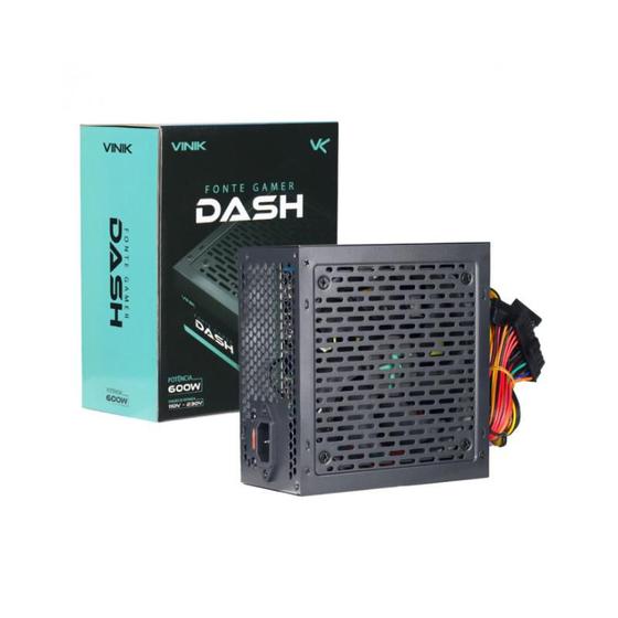 Imagem de Fonte 600w Para Computador Gamer Dash Preto VFG600WP