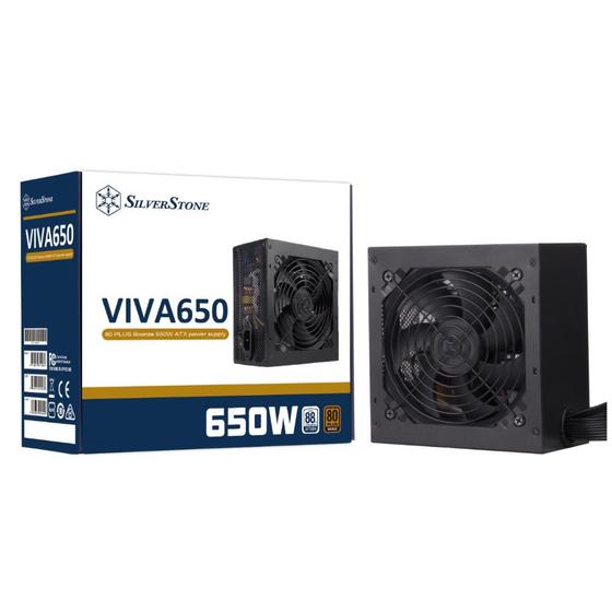 Imagem de Fonte 650W SilverStone Viva 650 - PFC Ativo - Eficiência 80% - 80 PLUS Bronze - SST-VA650-B