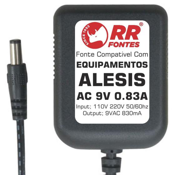 Imagem de Fonte AC 9Vac 0.83A Para Equipamentos Alesis iED04 M-EQ 230 Eq. MEQ230