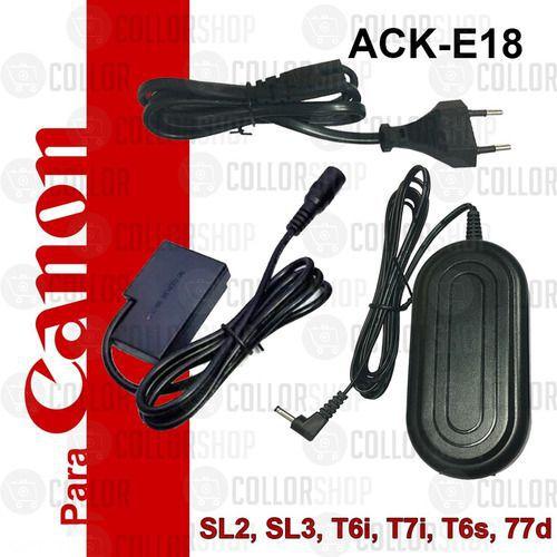 Fonte Ack-e18 Adaptador Ac P/ Canon Sl2 Sl3 T6i T6s T7i 77d Menor preço em Fonte Ack-e18 Adaptador Ac P/ Canon Sl2 Sl3 T6i T6s T7i 77d