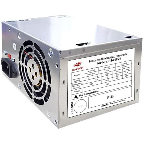 Imagem de Fonte Alimentação Computador Desktop Atx 200w Ps-200v4 C3tech 