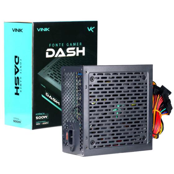 Imagem de Fonte Alimentação Gamer Dash 500W Real Preta