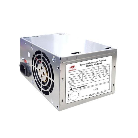 Imagem de Fonte ATX 200W C3 Tech PS-200V4 C3Plus Sem Cabo