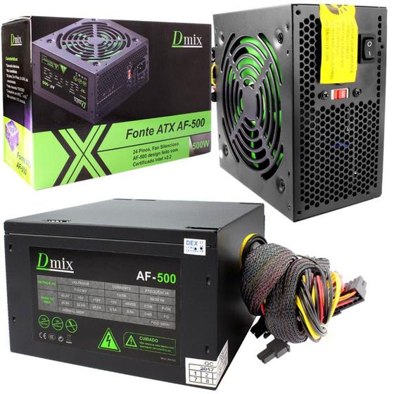 Fonte ATX 500W Reais Super Silenciosa AF-500 AF-500 DEX é boa?