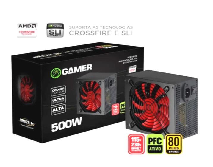 Fonte Atx 500w Real 80 Plus Pfc Ativo Bronze Menor preço em Fonte Atx 500w Real 80 Plus Pfc Ativo Bronze