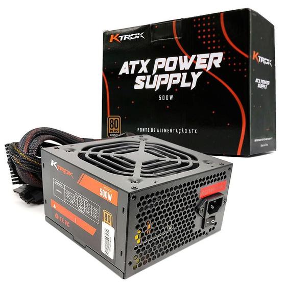 Imagem de Fonte ATX 500w Real KTROK KT-PS500W 80+Bronze PFC Ativo