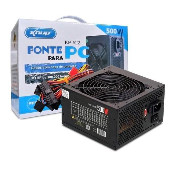 Fonte ATX 500W Real Para Computador Gamer ou Comum Bivolt - Foneng-Knup Menor preço em Fonte ATX 500W Real Para Computador Gamer ou Comum Bivolt - Foneng-Knup