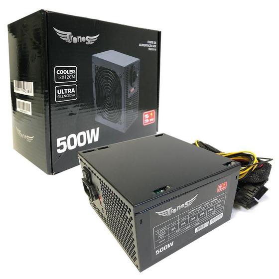 Fonte atx 500w real tronos trs/5330-b 24 pinos Menor preço em Fonte atx 500w real tronos trs/5330-b 24 pinos