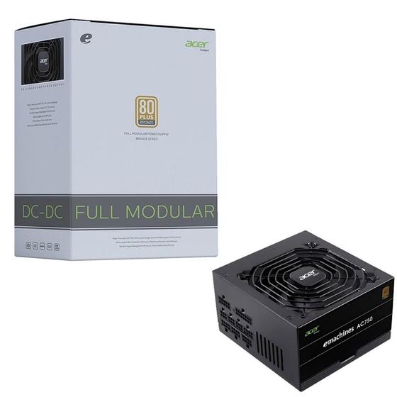 Imagem de Fonte ATX 750W Real 80 Plus Bronze PFC Ativo, Acer AC750