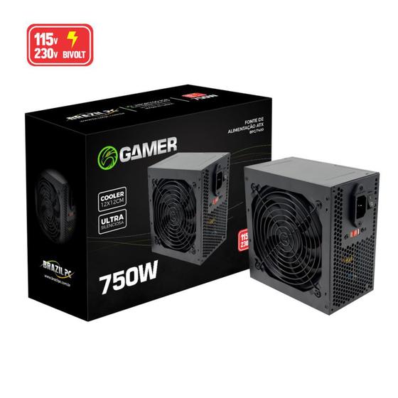 Imagem de Fonte Atx 750w Real Brazilpc Bpc/7400-b 24 Pinos