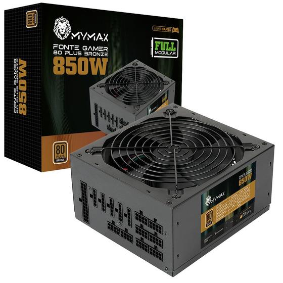 Imagem de Fonte ATX 850w Real Mymax Full Modular 80+Bronze PFC Ativo