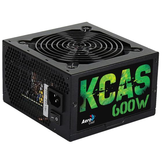 Imagem de Fonte Atx Kcas 600w Aerocool 80 Plus Bivolt S/cabo Preto