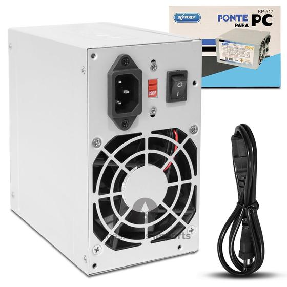 Fonte Atx Pc 200W KP-517 + Cabo De Alimentação Menor preço em Fonte Atx Pc 200W KP-517 + Cabo De Alimentação