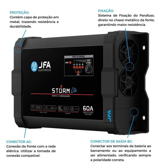 Imagem de Fonte Automotiva Carregador Bateria Storm Lite 60A Jfa