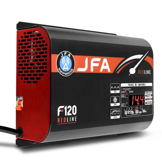 Imagem de Fonte Automotiva JFA Redline F120 120A Amperes 1800W Bivolt Display LED Voltímetro e Amperímetro