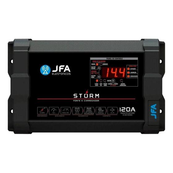 Imagem de Fonte Automotiva JFA Storm 120A Bivolt Voltímetro Amperímetro Com Diagnóstico de Bateria
