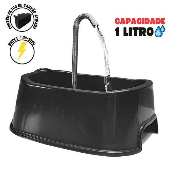 Imagem de Fonte Bebedouro Automático Cachorro Gato Pet Black Bivolt