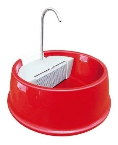 Imagem de Fonte Bebedouro Gatos Cães Automático Joy Furacão Pet Bivolt fonte de agua para pet hidratar bomba eletrica casa - VERMELHA