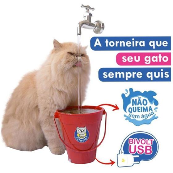 Imagem de Fonte Bebedouro Torneira Para Cães E Gatos Pets Mágica Magicat Sem Suporte Automática Bivolt Elétrica Catmypet