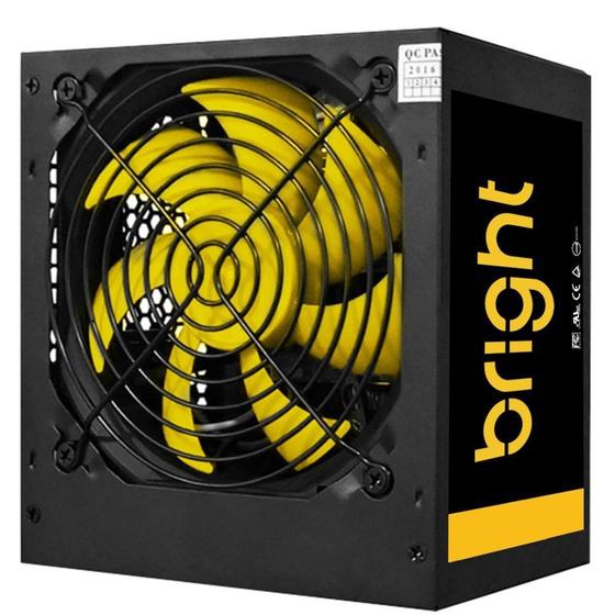 Imagem de Fonte Bright, 550W, Bivolt, Preto e Amarelo - FT001