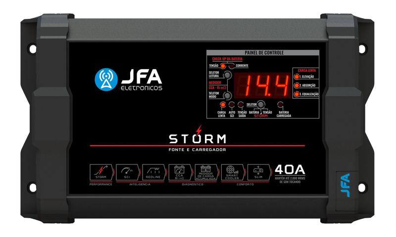 Imagem de Fonte Carregador Automotivo JFA 40A 60A 90A 120A 200A Amperes JFA Storm Bivolt