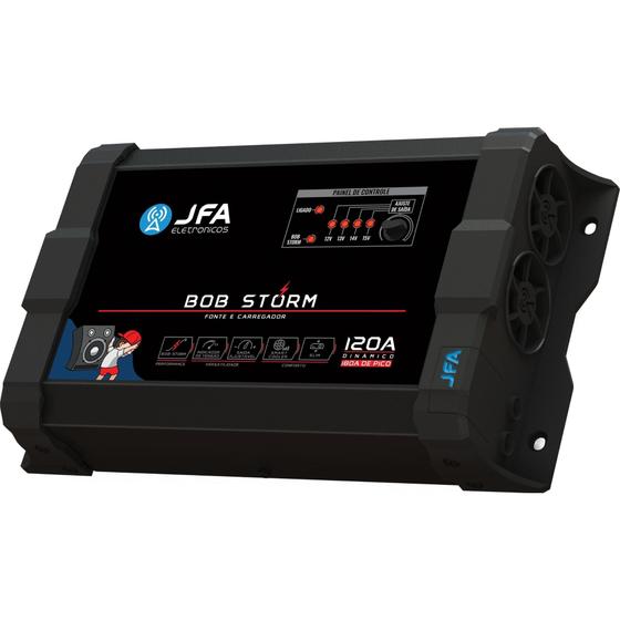 Imagem de Fonte Carregador Automotivo JFA Bob Storm 120A Bivolt Voltímetro