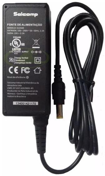 Imagem de FONTE CARREGADOR BIVOLT COM CABO DE FORÇA PARA NOTEBOOK POSITIVO MASTER N4340 REPÕE S29C18 pino 4.8 x 1.7 mm